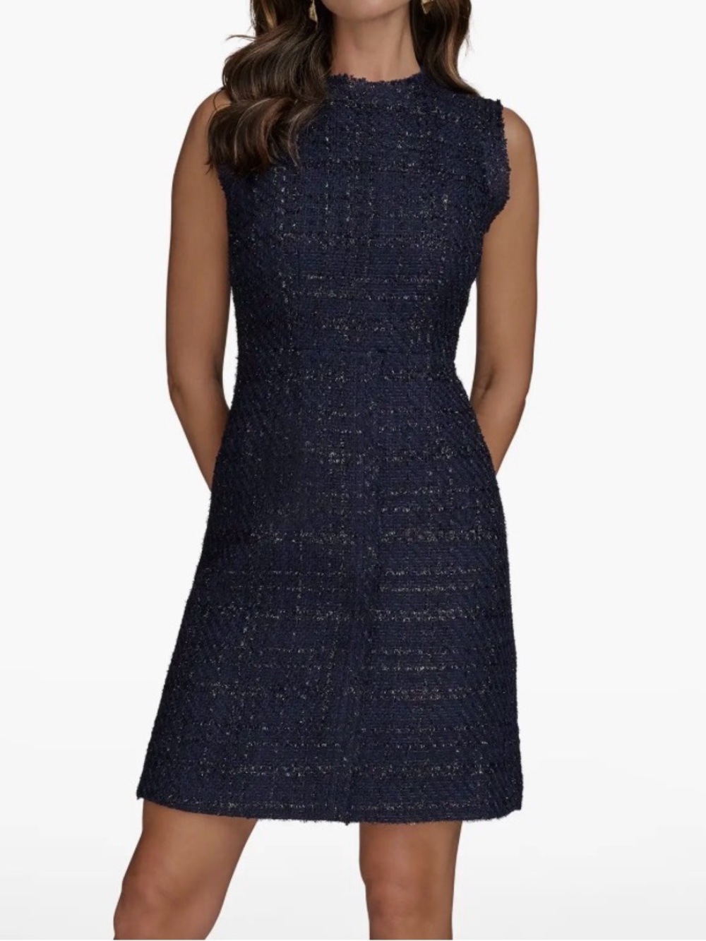 DONNA KARAN tweed sheath dress